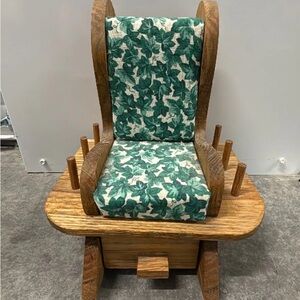 Vintage Wooden Rocking Chair Sewing Caddy